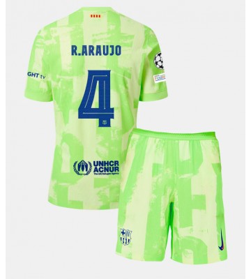 Barcelona Ronald Araujo #4 Tercera Equipación Niños 2024-25 Manga Corta (+ Pantalones cortos)